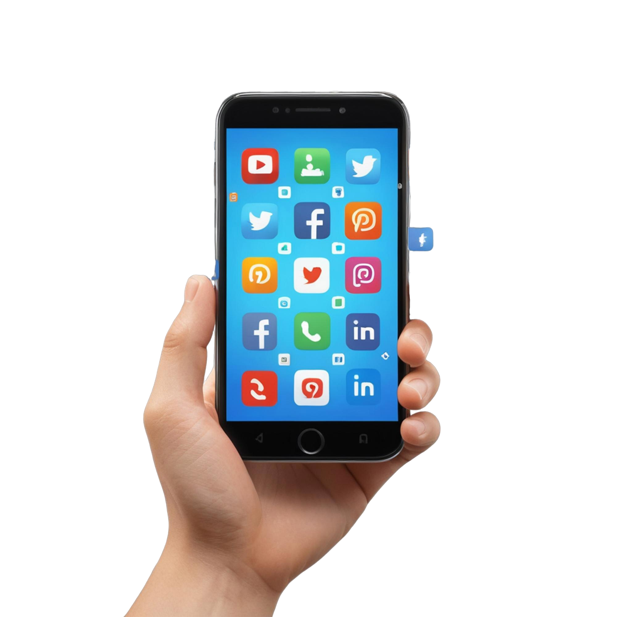 icone-de-midia-social-de-smartphone-3d-com-interface-de-icones-de-aplicativos